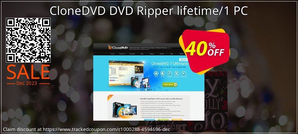 CloneDVD DVD Ripper lifetime/1 PC coupon on World Party Day deals