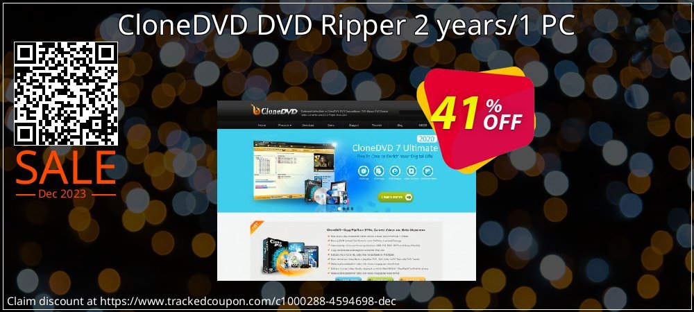 CloneDVD DVD Ripper 2 years/1 PC coupon on Easter Day discount