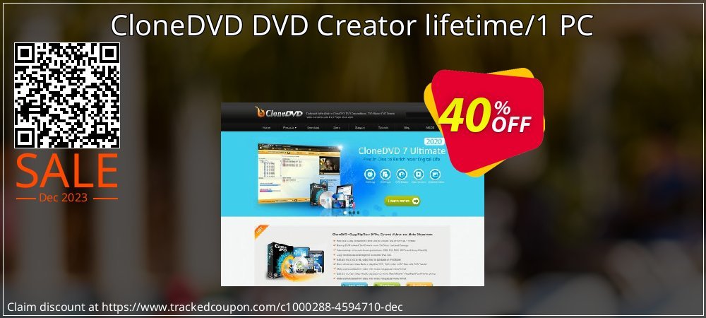 CloneDVD DVD Creator lifetime/1 PC coupon on National Walking Day super sale