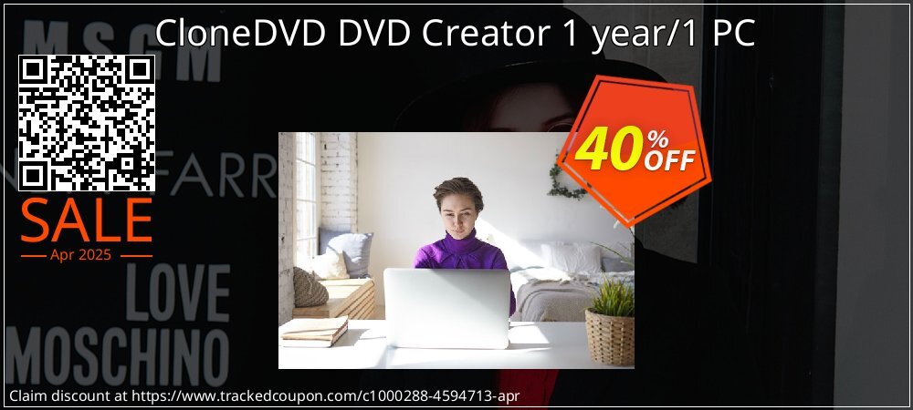 CloneDVD DVD Creator 1 year/1 PC coupon on Easter Day sales