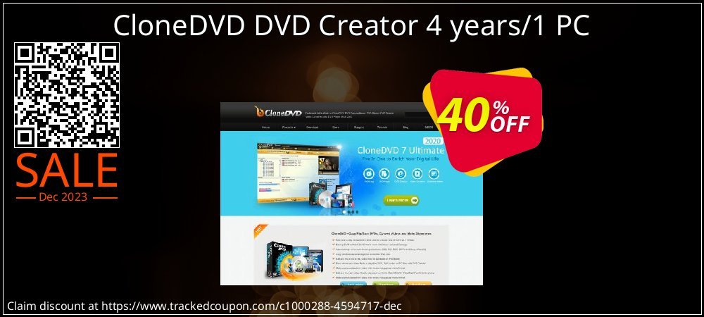 CloneDVD DVD Creator 4 years/1 PC coupon on April Fools' Day offering discount