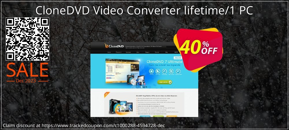 CloneDVD Video Converter lifetime/1 PC coupon on Easter Day super sale
