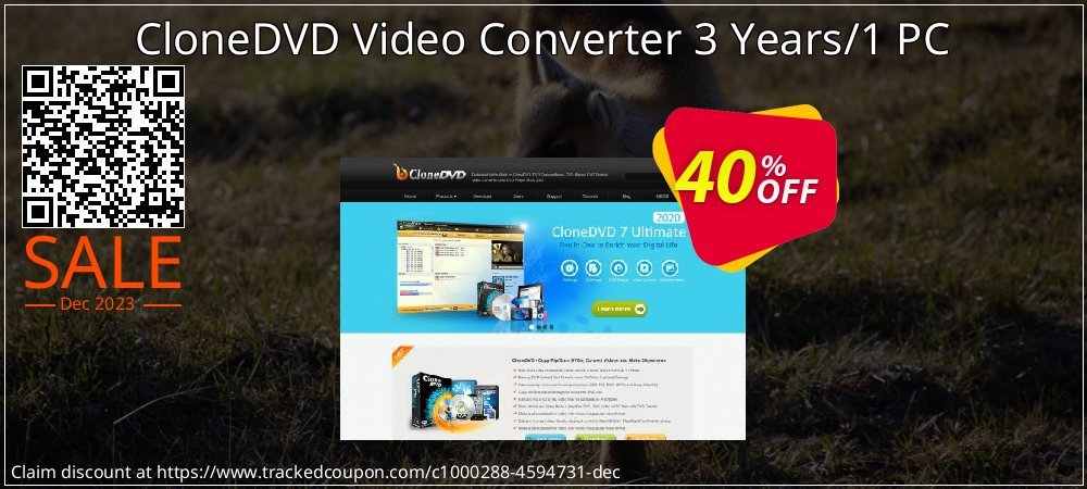 CloneDVD Video Converter 3 Years/1 PC coupon on World Party Day sales