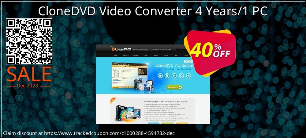 CloneDVD Video Converter 4 Years/1 PC coupon on Working Day offer