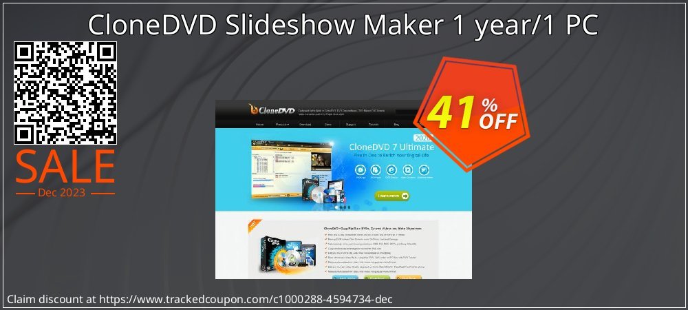 CloneDVD Slideshow Maker 1 year/1 PC coupon on April Fools' Day offer