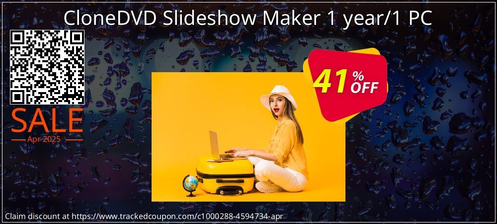 CloneDVD Slideshow Maker 1 year/1 PC coupon on April Fools' Day offer