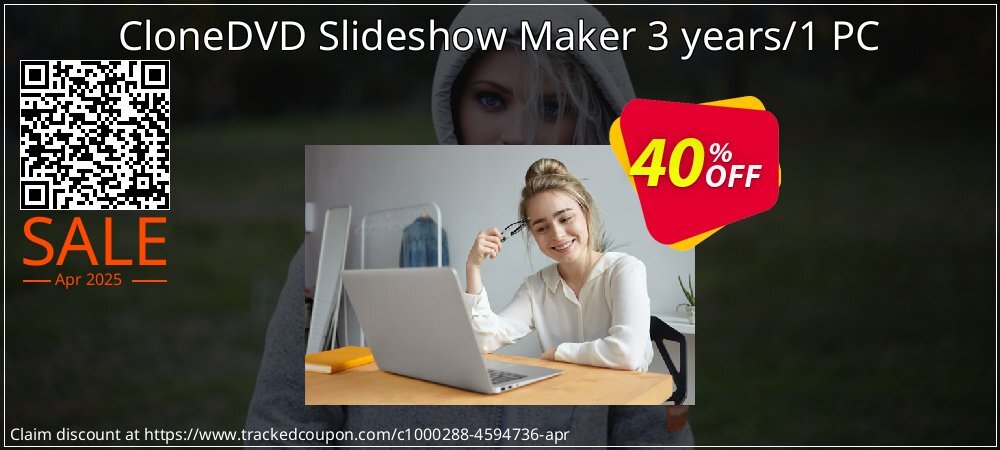 CloneDVD Slideshow Maker 3 years/1 PC coupon on Palm Sunday offering discount