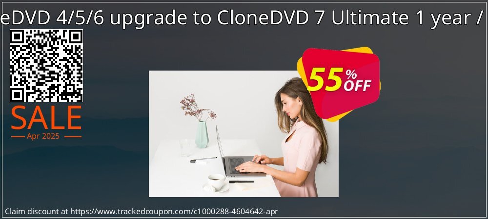 CloneDVD 4/5/6 upgrade to CloneDVD 7 Ultimate 1 year / 1 PC coupon on Working Day discount