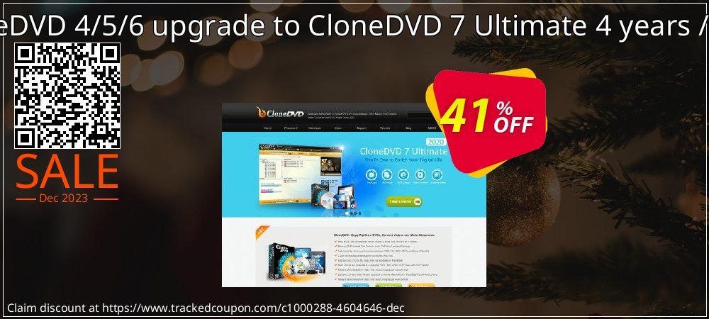 CloneDVD 4/5/6 upgrade to CloneDVD 7 Ultimate 4 years / 1 PC coupon on Palm Sunday offering sales