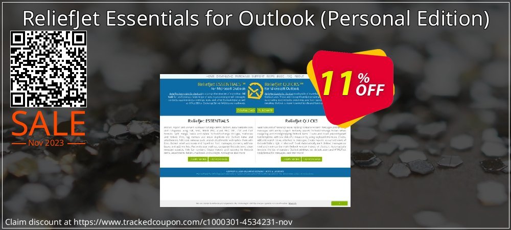 ReliefJet Essentials for Outlook - Personal Edition  coupon on World Party Day offer