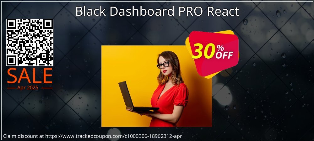 Black Dashboard PRO React coupon on Working Day sales