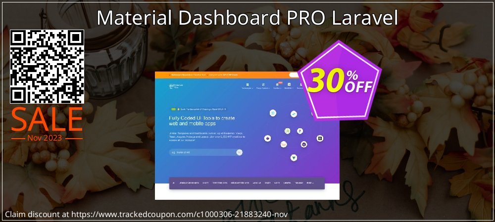 Material Dashboard PRO Laravel coupon on National Walking Day offering discount