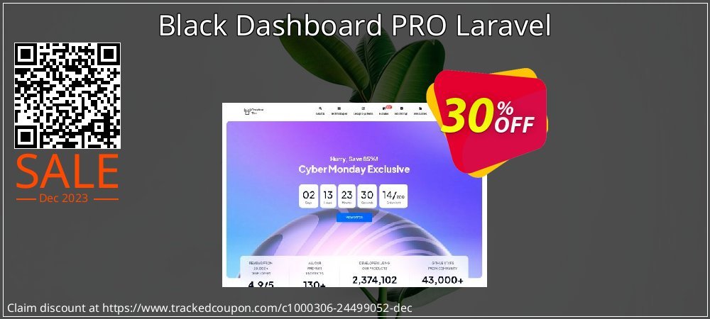 Get 30% OFF Black Dashboard PRO Laravel promotions