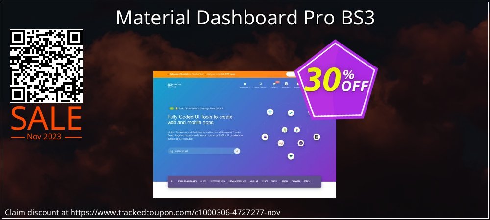 Material Dashboard Pro BS3 coupon on April Fools' Day discount