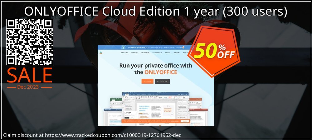 ONLYOFFICE Cloud Edition 1 year - 300 users  coupon on Working Day offering sales