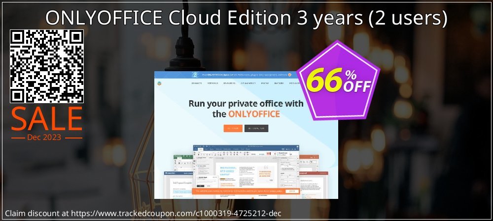 ONLYOFFICE Cloud Edition 3 years - 2 users  coupon on Working Day offering discount