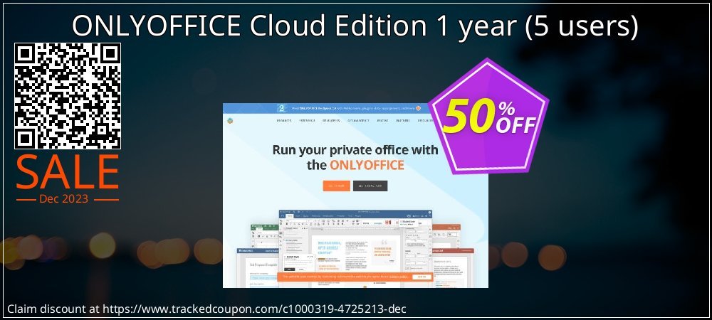ONLYOFFICE Cloud Edition 1 year - 5 users  coupon on Easter Day offering discount