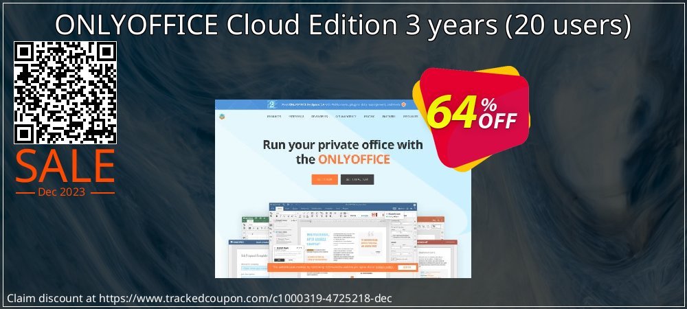ONLYOFFICE Cloud Edition 3 years - 20 users  coupon on Easter Day sales