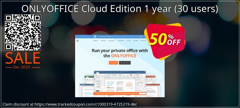 ONLYOFFICE Cloud Edition 1 year - 30 users  coupon on World Password Day offer