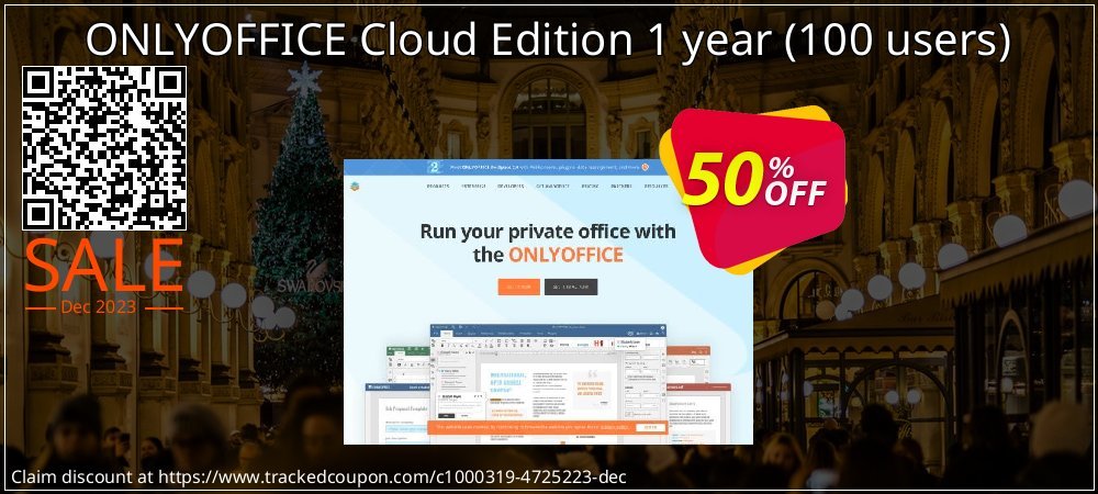 ONLYOFFICE Cloud Edition 1 year - 100 users  coupon on Easter Day offering sales