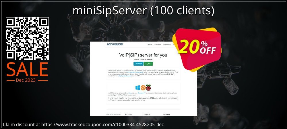 miniSipServer - 100 clients  coupon on National No Smoking Day offer