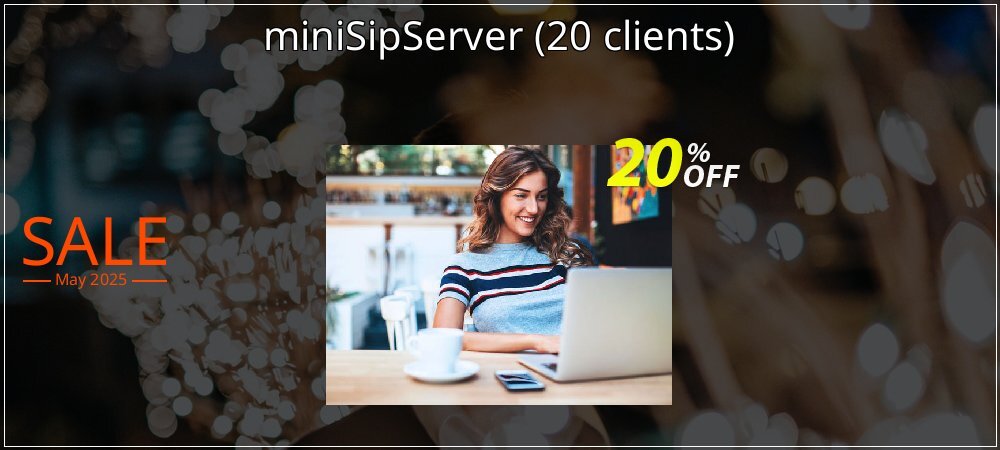 miniSipServer - 20 clients  coupon on National Smile Day offering discount