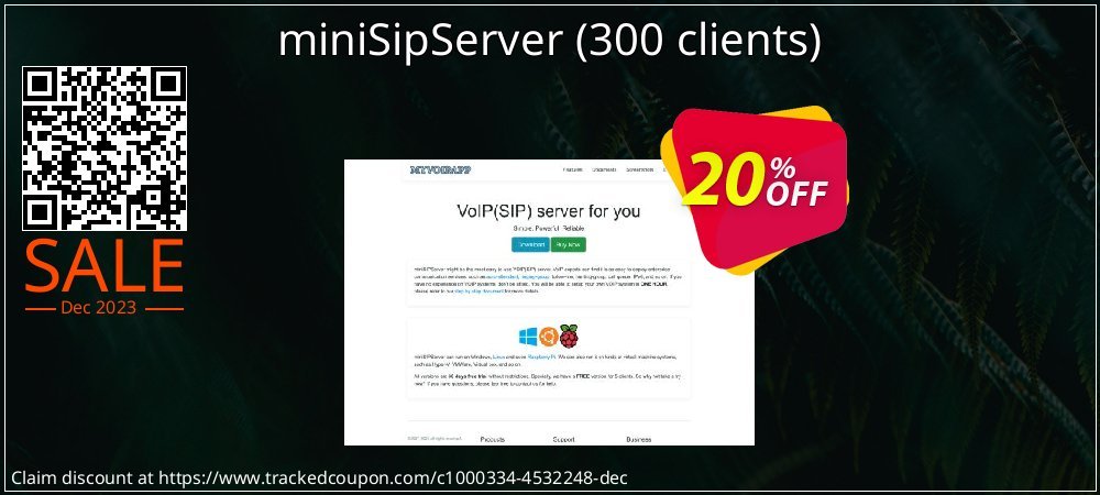 miniSipServer - 300 clients  coupon on National Pizza Party Day super sale