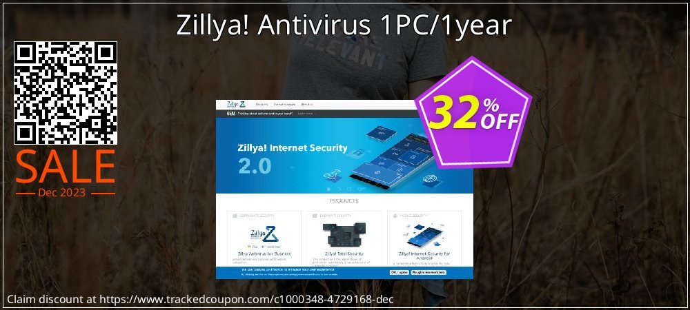 Zillya! Antivirus 1PC/1year coupon on Easter Day deals