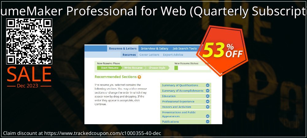 ResumeMaker Professional for Web - Quarterly Subscription  coupon on Mother Day discount