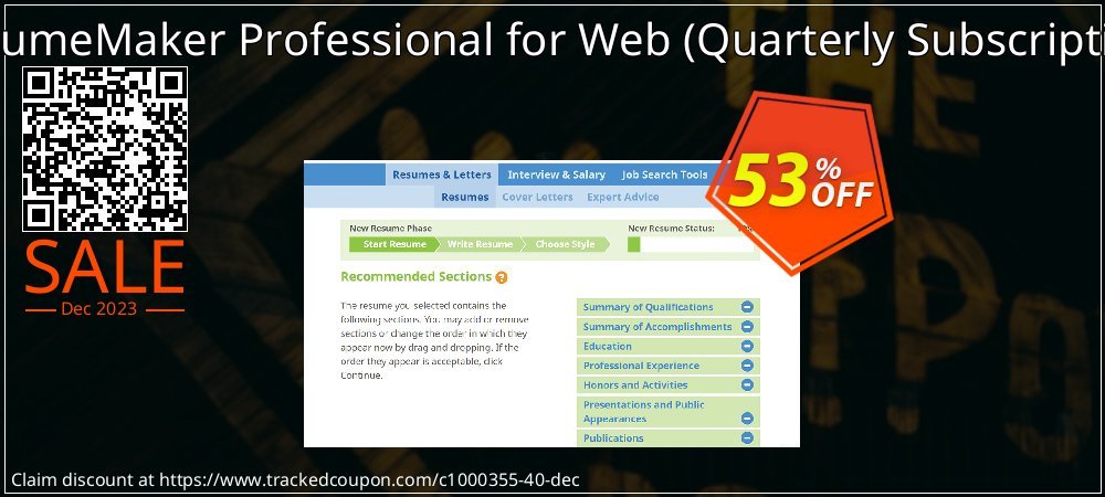 ResumeMaker Professional for Web - Quarterly Subscription  coupon on National Walking Day offer