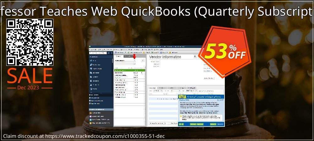 Professor Teaches Web QuickBooks - Quarterly Subscription  coupon on World Whisky Day offering sales