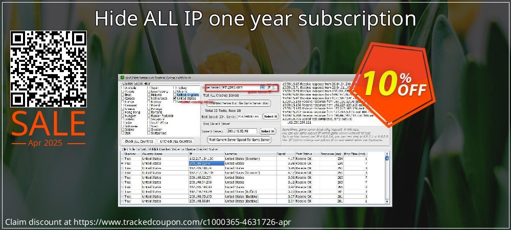 Hide ALL IP one year subscription coupon on World Party Day deals