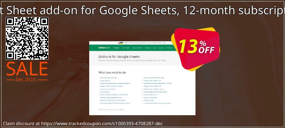 Split Sheet add-on for Google Sheets, 12-month subscription coupon on Working Day deals