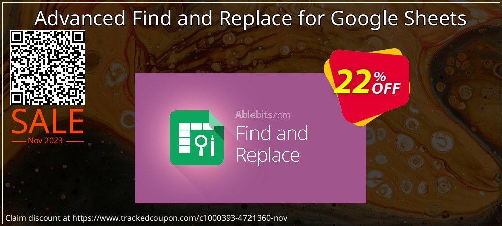 Advanced Find and Replace for Google Sheets coupon on World Backup Day offering discount