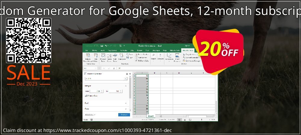 Random Generator for Google Sheets, 12-month subscription coupon on World Party Day super sale