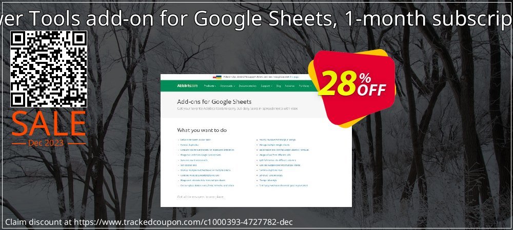 Power Tools add-on for Google Sheets, 1-month subscription coupon on Working Day offer