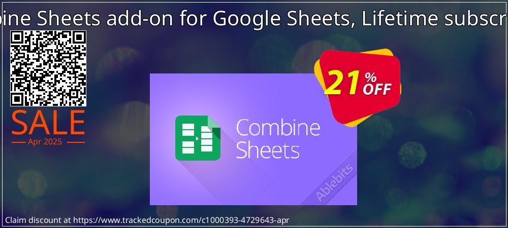 Combine Sheets add-on for Google Sheets, Lifetime subscription coupon on Constitution Memorial Day sales