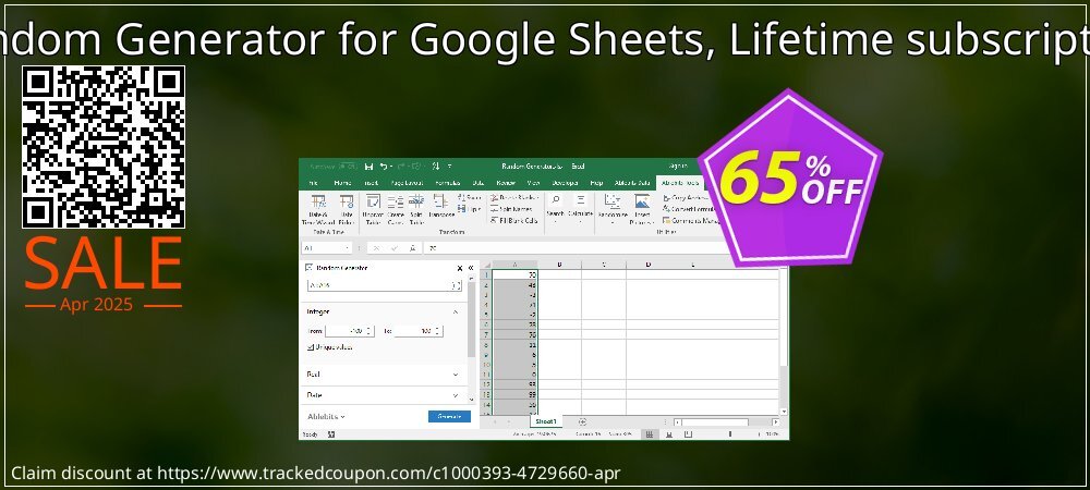 Random Generator for Google Sheets, Lifetime subscription coupon on Mother Day promotions