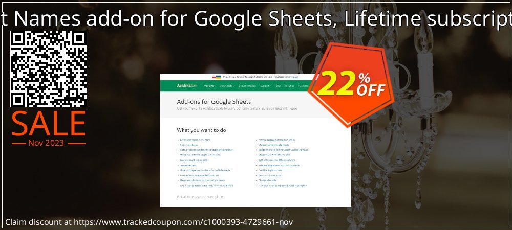 Split Names add-on for Google Sheets, Lifetime subscription coupon on World Party Day promotions
