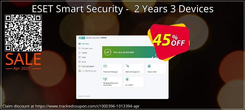 ESET Smart Security -  2 Years 3 Devices coupon on April Fools' Day offering sales