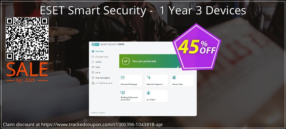 ESET Smart Security -  1 Year 3 Devices coupon on Virtual Vacation Day sales