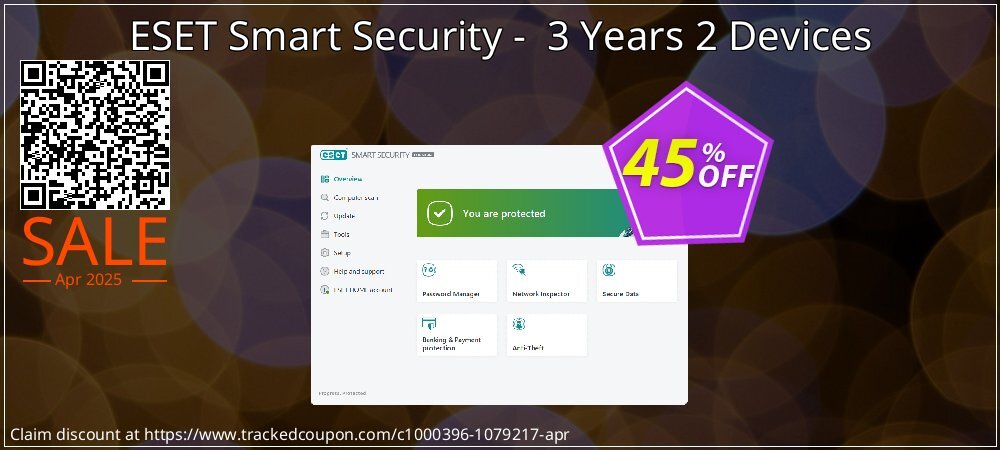 ESET Smart Security -  3 Years 2 Devices coupon on April Fools' Day discount