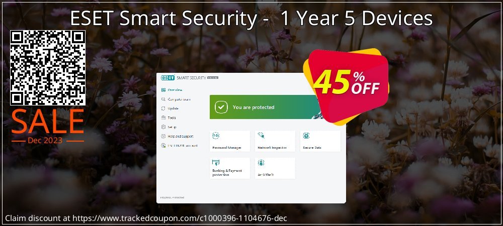 ESET Smart Security -  1 Year 5 Devices coupon on World Party Day deals