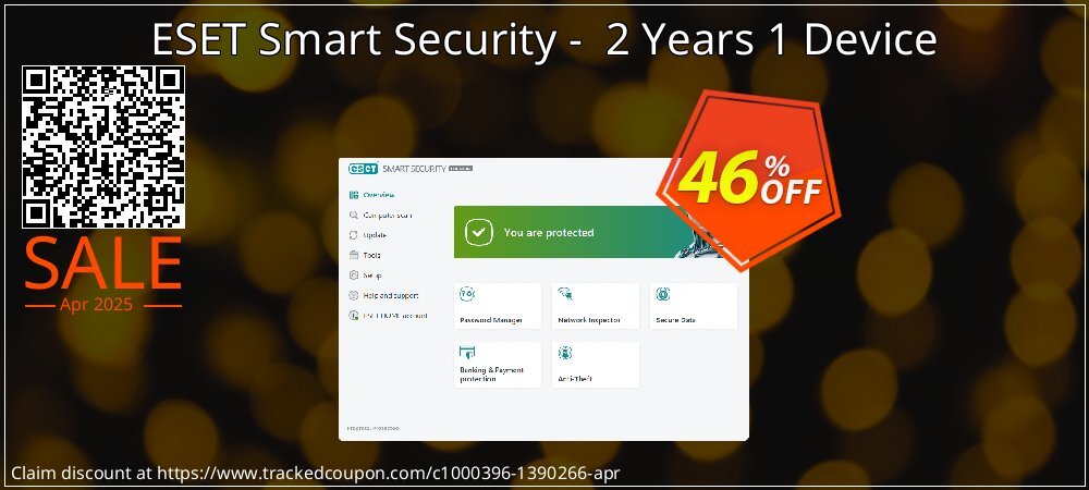 ESET Smart Security -  2 Years 1 Device coupon on Palm Sunday offer