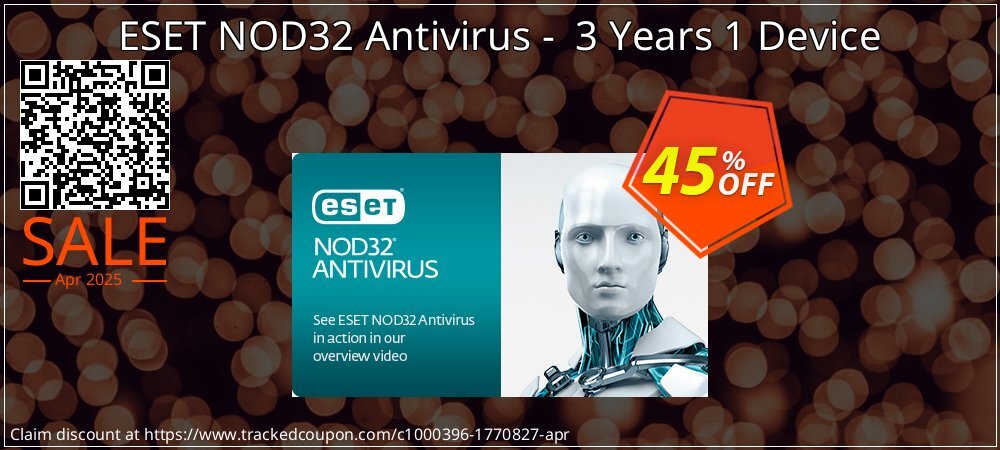 ESET NOD32 Antivirus -  3 Years 1 Device coupon on April Fools' Day promotions