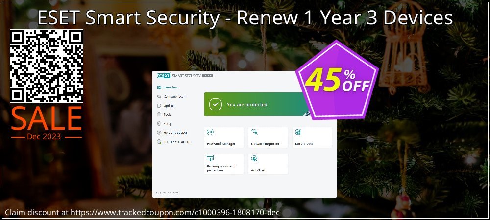 ESET Smart Security - Renew 1 Year 3 Devices coupon on New Year's Day discounts