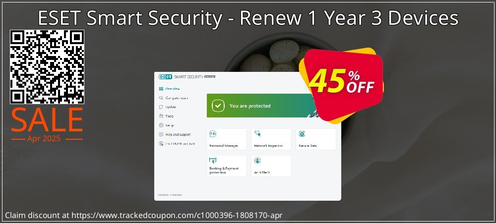 ESET Smart Security - Renew 1 Year 3 Devices coupon on World Backup Day sales