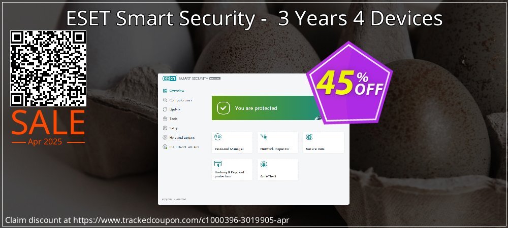 ESET Smart Security -  3 Years 4 Devices coupon on Mother Day offering discount