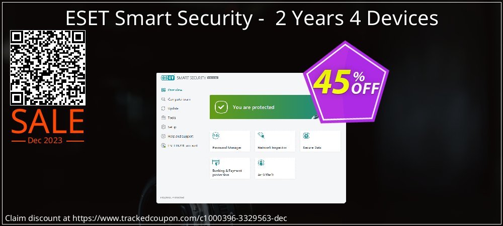 ESET Smart Security -  2 Years 4 Devices coupon on Virtual Vacation Day super sale