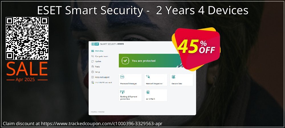 ESET Smart Security -  2 Years 4 Devices coupon on Virtual Vacation Day super sale